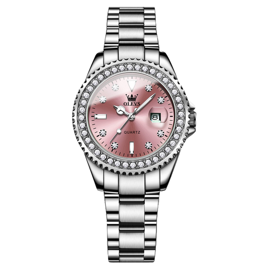 Olevs Crystallize Women Stainless Quartz Watch