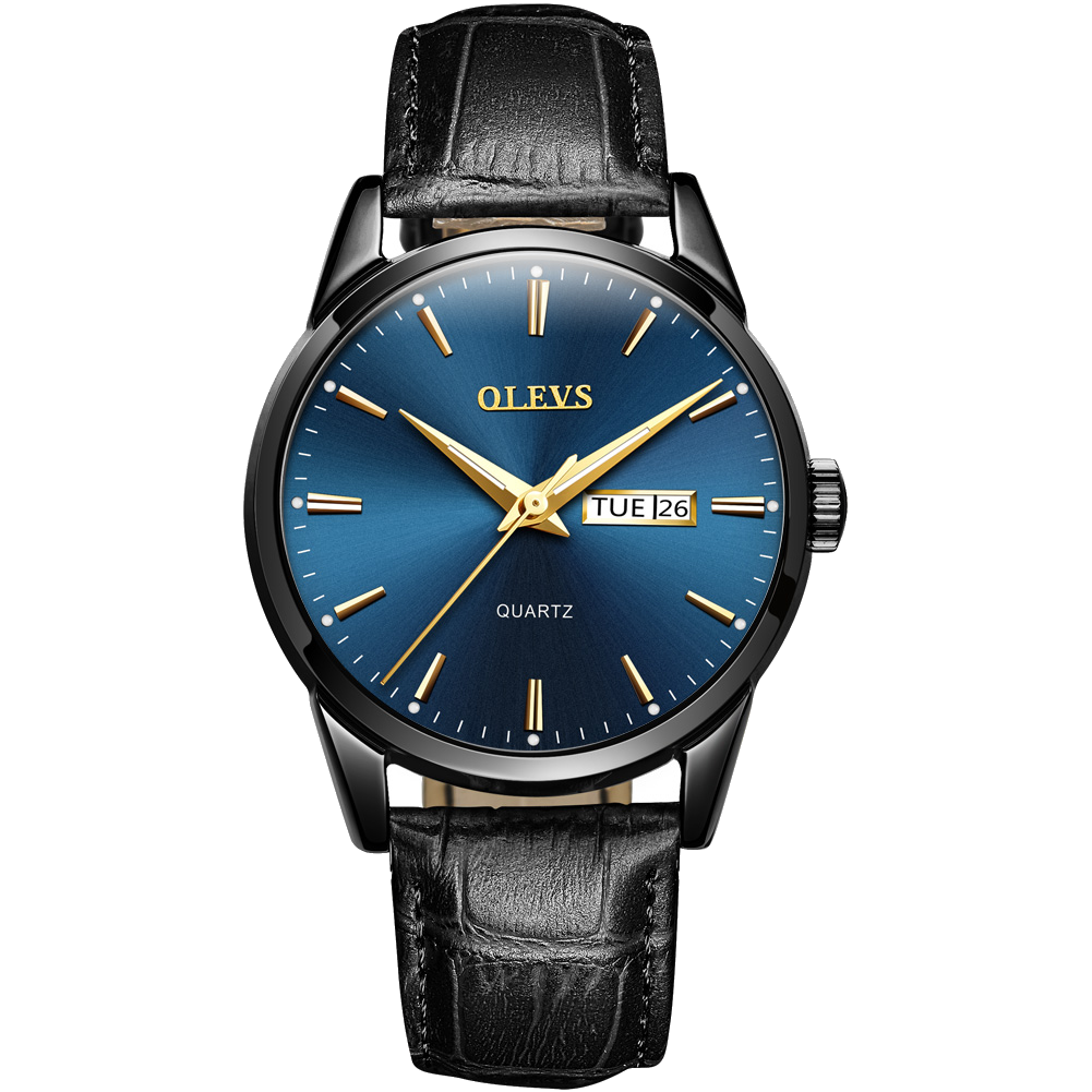 Olevs Classic Leather 39 Blue and Black