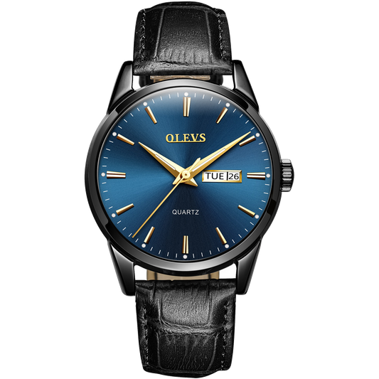 Olevs Classic Leather 39 Blue and Black