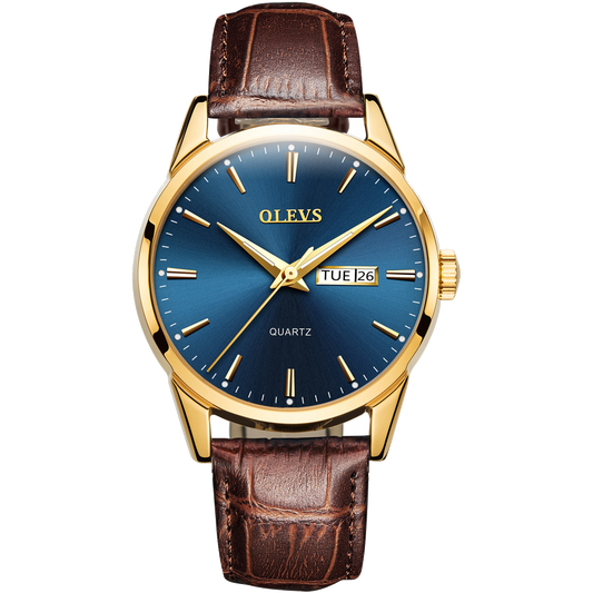 Olevs Classic Leather 39 Blue and Brown