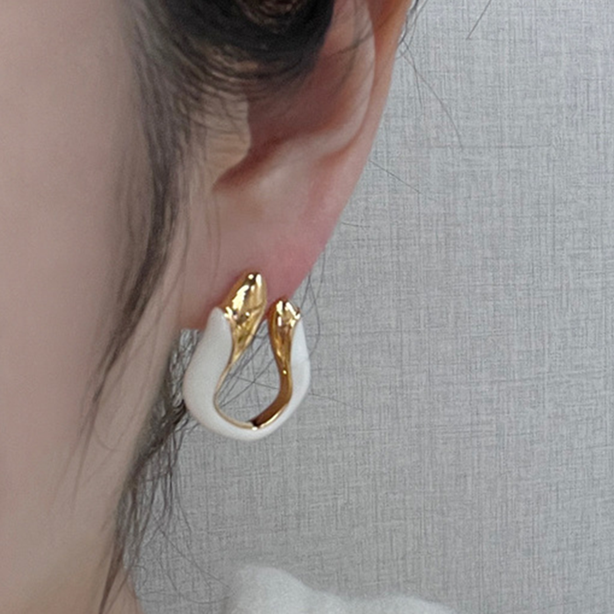 Vintage enamel drip earrings