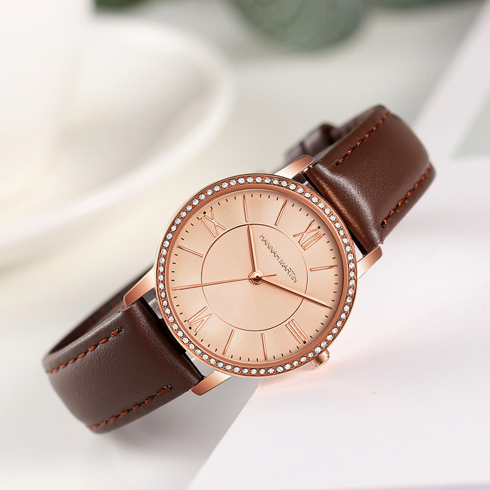 Hannah Martin Crystal Roman Marker Rose Gold