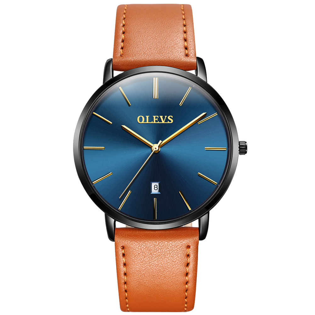 Olevs Ultra Light 40 - BC-Blue with Brown Strap