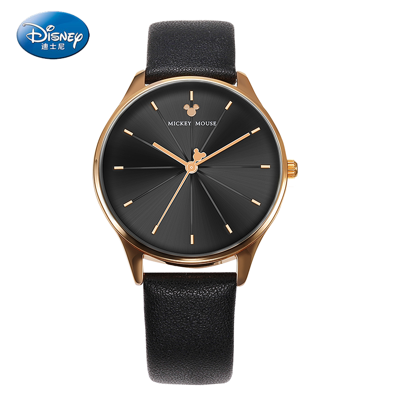 Disney Gold Mickey Character Dial Women Watch - Black