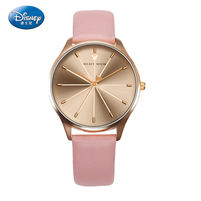 Disney Gold Mickey Character Dial Women Watch - Pink