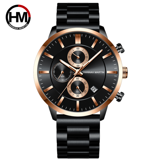 Hannah Martin Retour-I Men Chronograph Watch - Rose Black