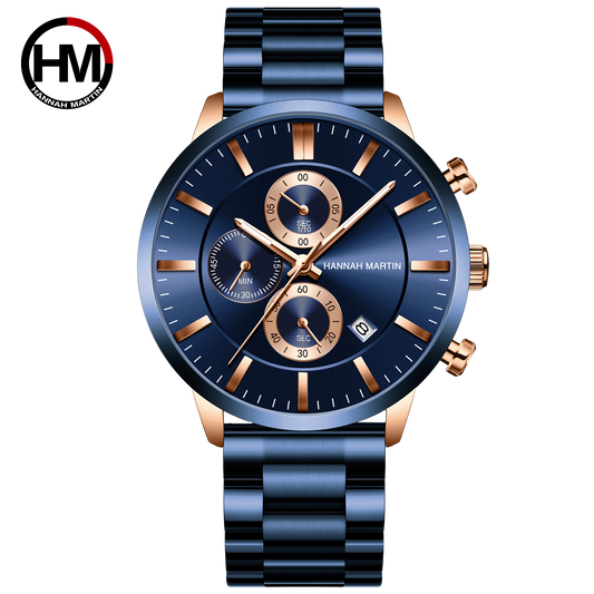 Hannah Martin Retour-I Men Chronograph Watch - Rose Blue