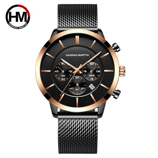 Hannah Martin Retour-II Men Chronograph Watch - Rose Black