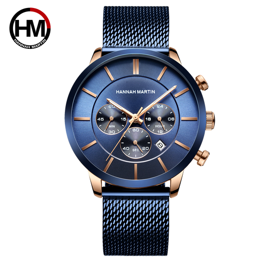 Hannah Martin Retour-II Men Chronograph Watch - Rose Blue