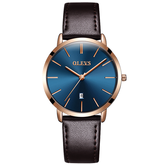 Olevs Ultra Light 33 - GC-Blue with Brown Strap