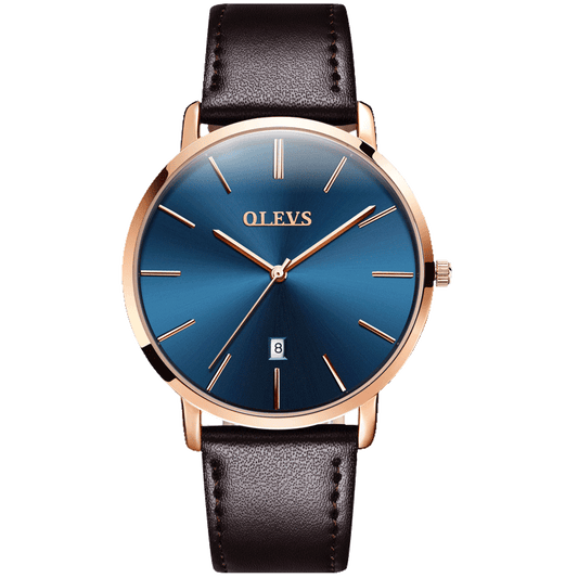 Olevs Ultra Light 40 - GC-Blue with Dark Brown Strap