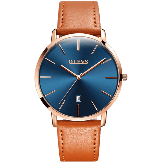 Olevs Ultra Light 40 - GC-Blue with Brown Strap